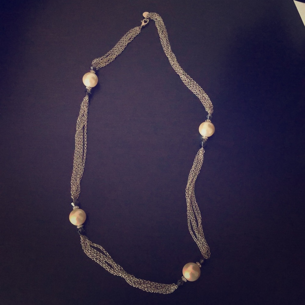 Statement silver necklace